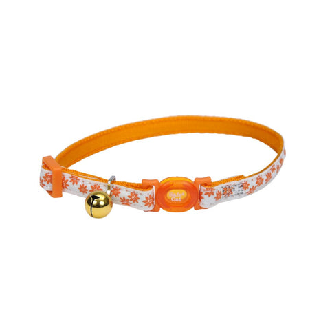 Coastal Collar Gato Glow Reflectivo Flores Naranja