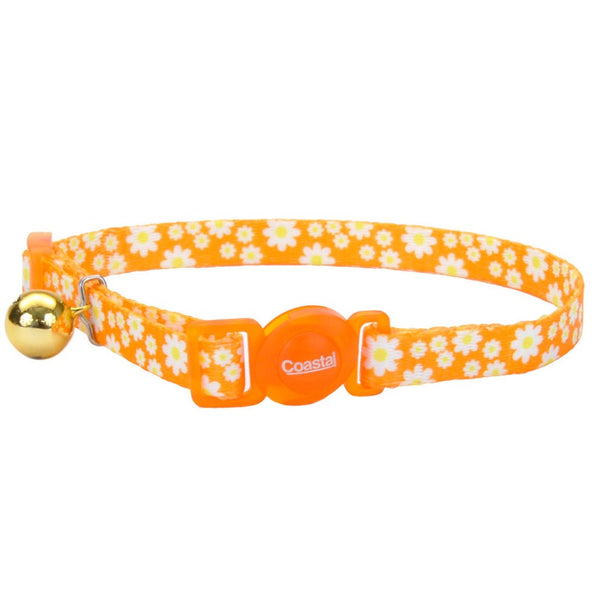 Coastal Collar Gato Fashion Flores Daisy Naranja