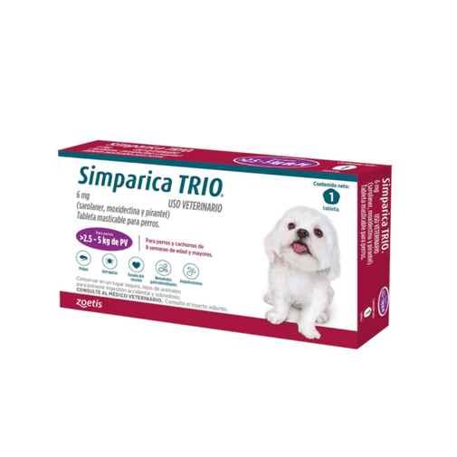 Simparica Trio 6 Mg 2.5 Kg a 5 Kg