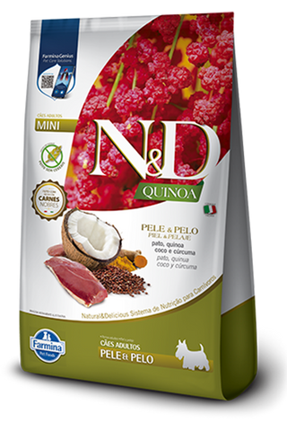 N&D Quinoa Perro Adulto Mini Skin Coat Pato