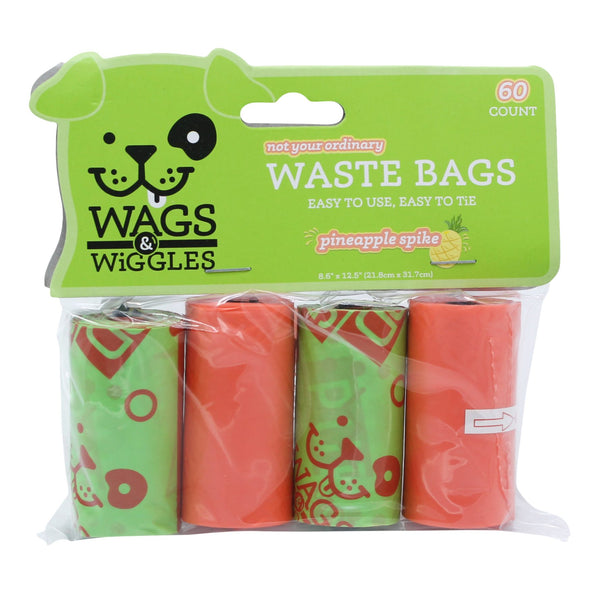 Wags & Wiggles Bolsas Plasticas Desechos 4 Rollos Piña