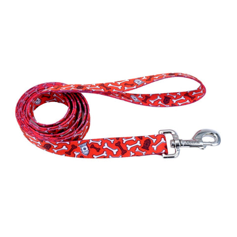 Coastal Perro Styles Huesos Rojo Correa