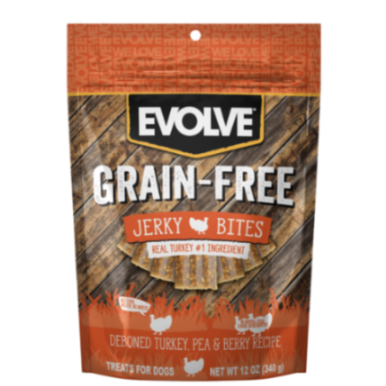 Evolve Dog Snack Grain Free Jerky Turkey Pavo 340 Gr