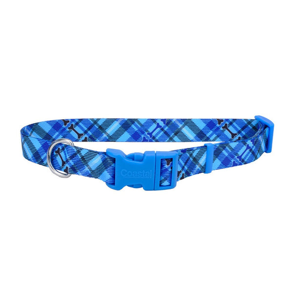 Coastal Perro Styles Huesos Azul Collar