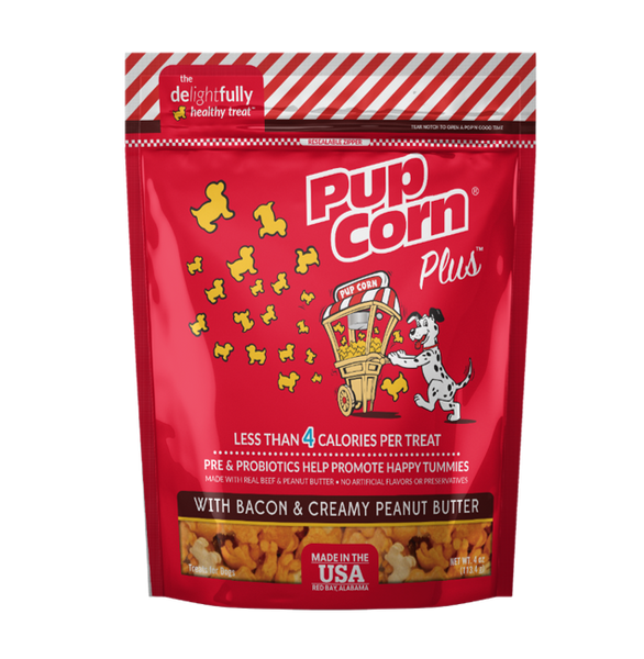 Pupcorn Plus Dog Snack Tocineta Y Mantequilla Mani 113 Gr