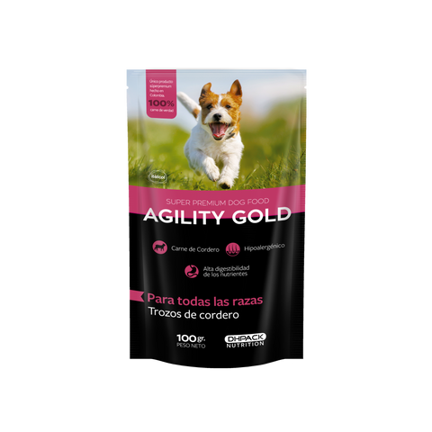 Agility Gold Adultos Trozos de Cordero 100 Gr