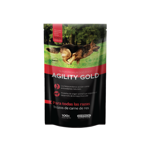 Agility Gold Adultos Trozos de Carne de Res 100 Gr