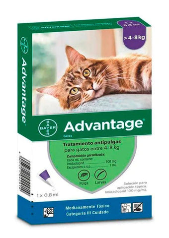 Advantage Gatos de 4 Kg a 8 Kg