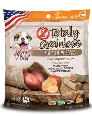 Totally Grainless Dog Snack Hueso Carne Y Papa Dulce 6Oz