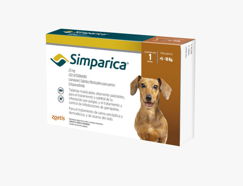 Simparica Cafe 20 MG de 5 a 10 Kg