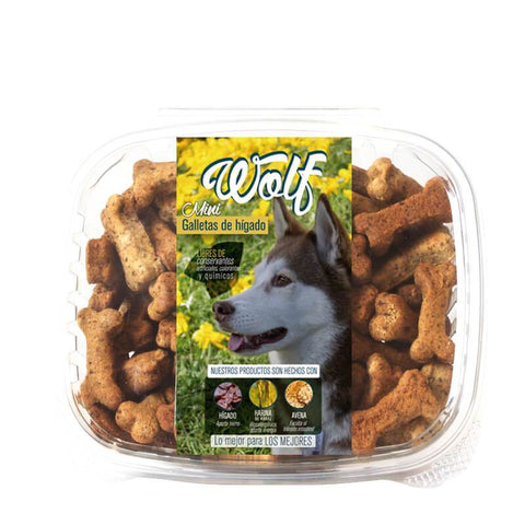 Mini Galleta de Hígado Wolf Caja Sello Plus